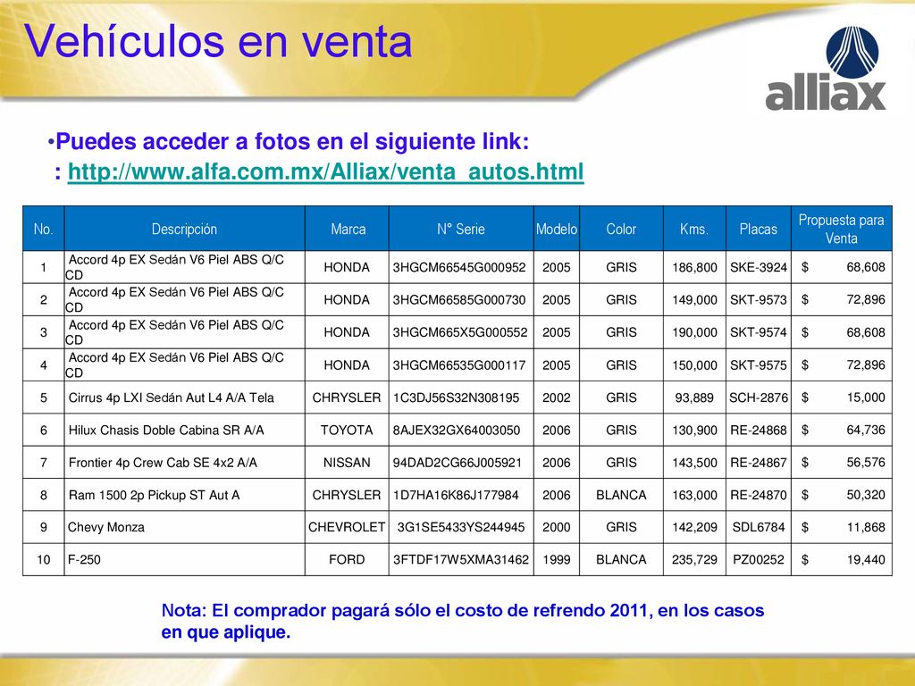 Vehículos en venta Puedes acceder a fotos en el siguiente link: :