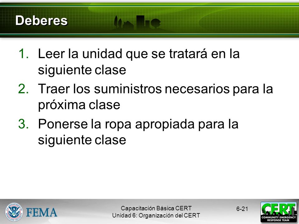 Leer la unidad que se tratará en la siguiente clase
