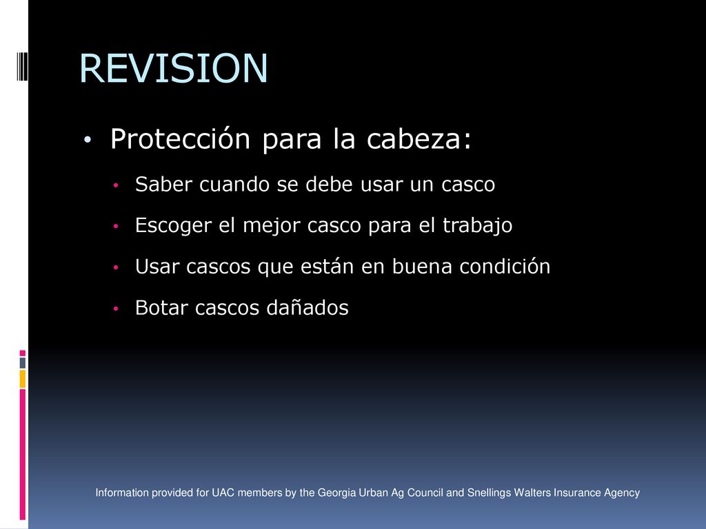 REVISION Protección para la cabeza: Saber cuando se debe usar un casco