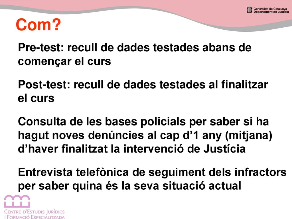 Com Pre-test: recull de dades testades abans de començar el curs