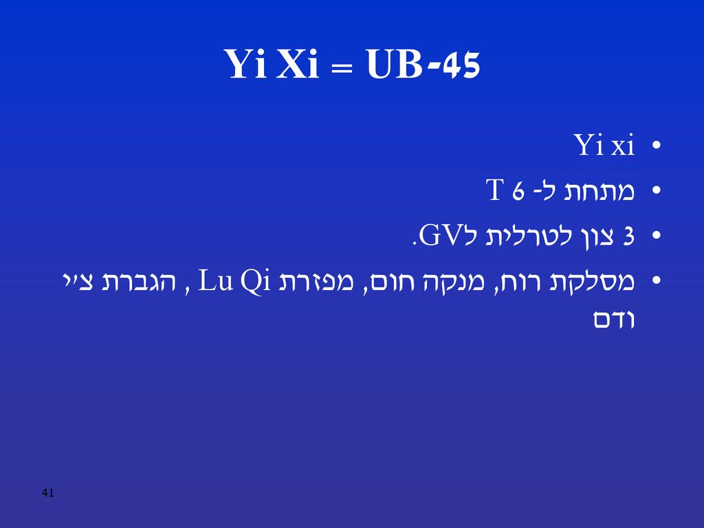 UB-45 = Yi Xi Yi xi מתחת ל- T 6 3 צון לטרלית לGV.