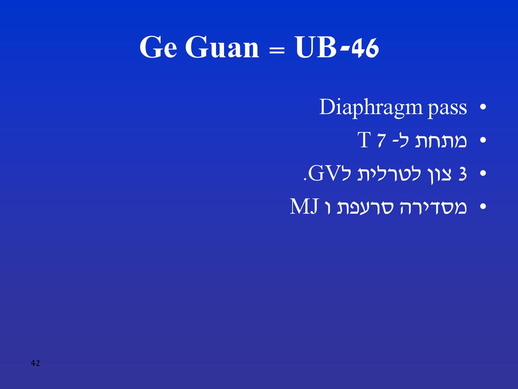 UB-46 = Ge Guan Diaphragm pass מתחת ל- T 7 3 צון לטרלית לGV.