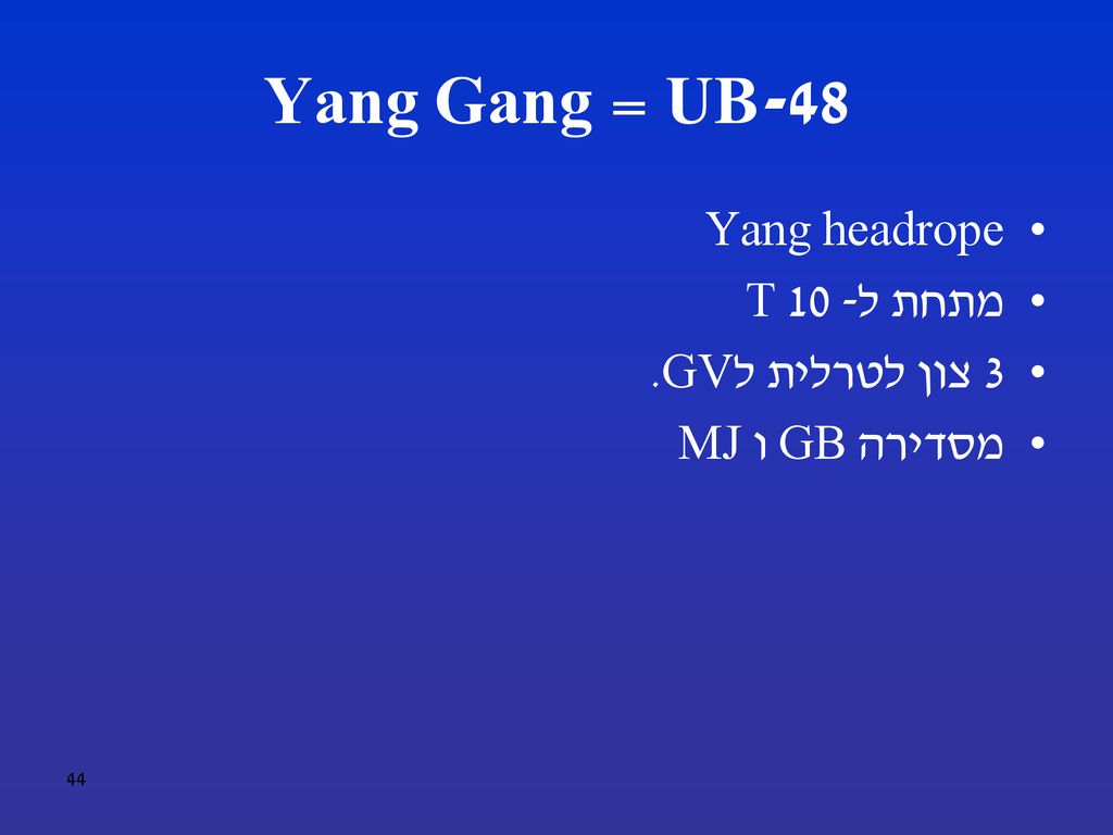 UB-48 = Yang Gang Yang headrope מתחת ל- T 10 3 צון לטרלית לGV.