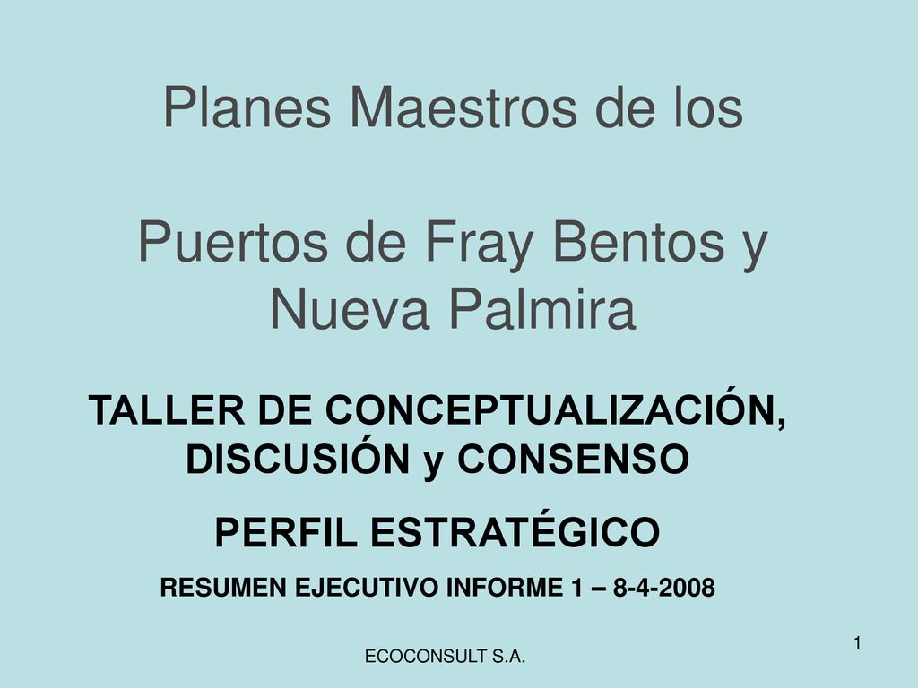 Planes Maestros de los Puertos de Fray Bentos y Nueva Palmira