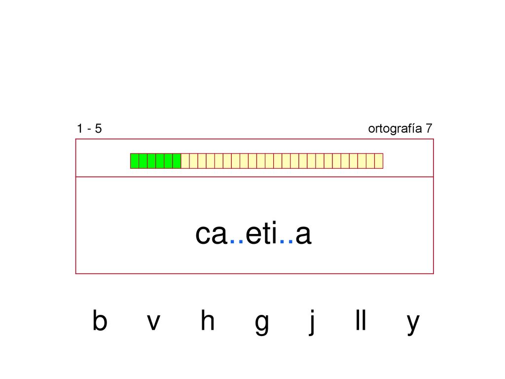 1 - 5 ortografía 7 ca..eti..a b v h g j ll y