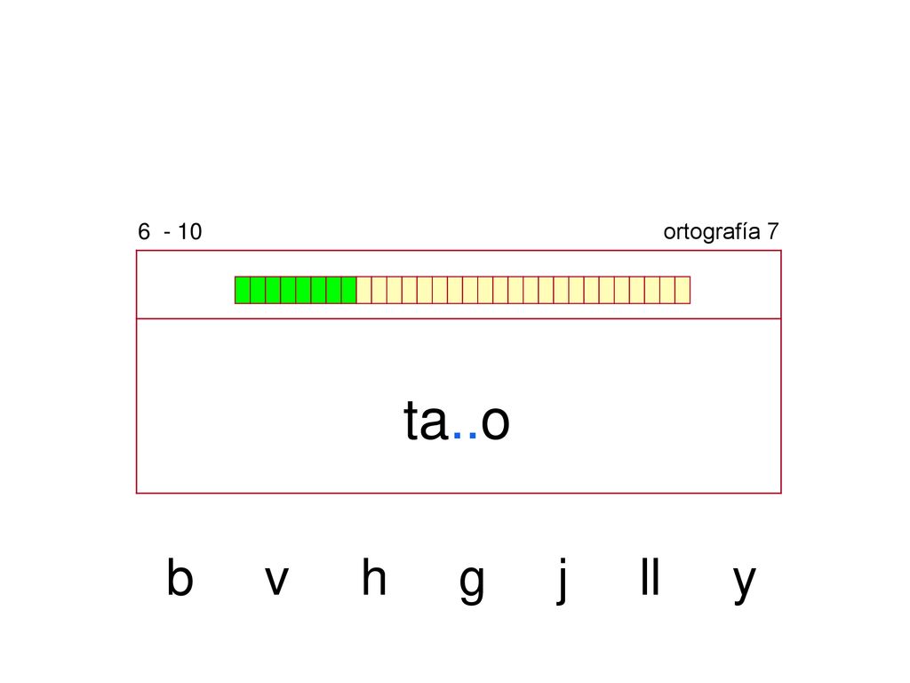 ortografía 7 ta..o b v h g j ll y