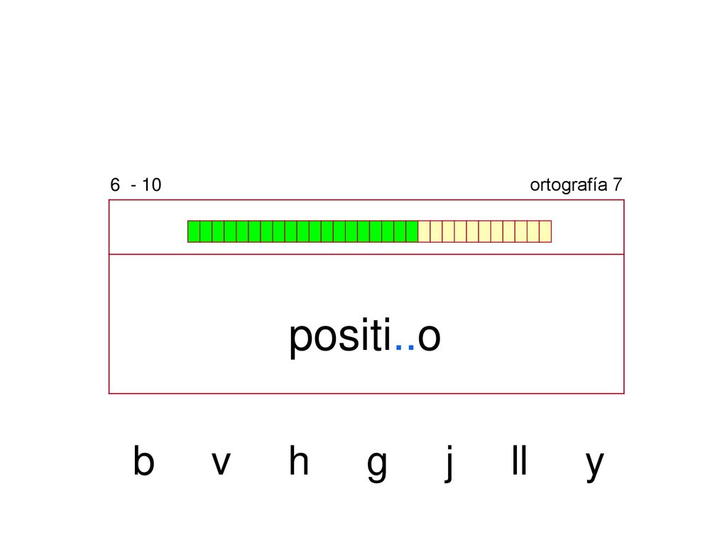 ortografía 7 positi..o b v h g j ll y