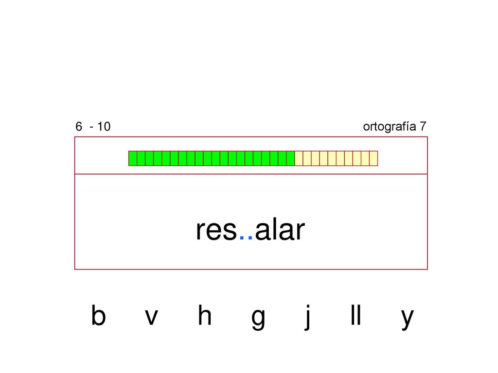 ortografía 7 res..alar b v h g j ll y