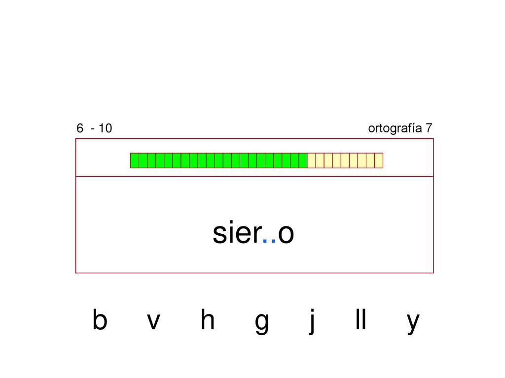 ortografía 7 sier..o b v h g j ll y