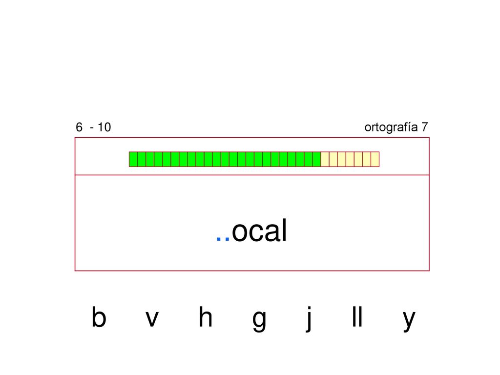 ortografía 7 ..ocal b v h g j ll y