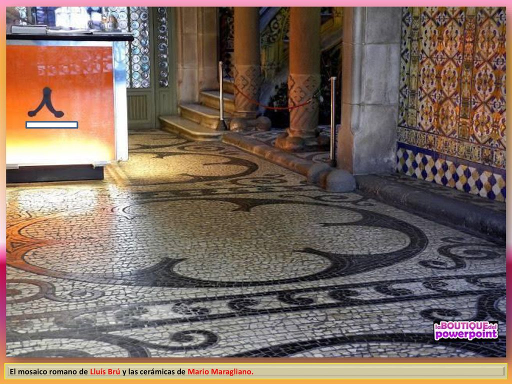 El mosaico romano de Lluís Brú y las cerámicas de Mario Maragliano.
