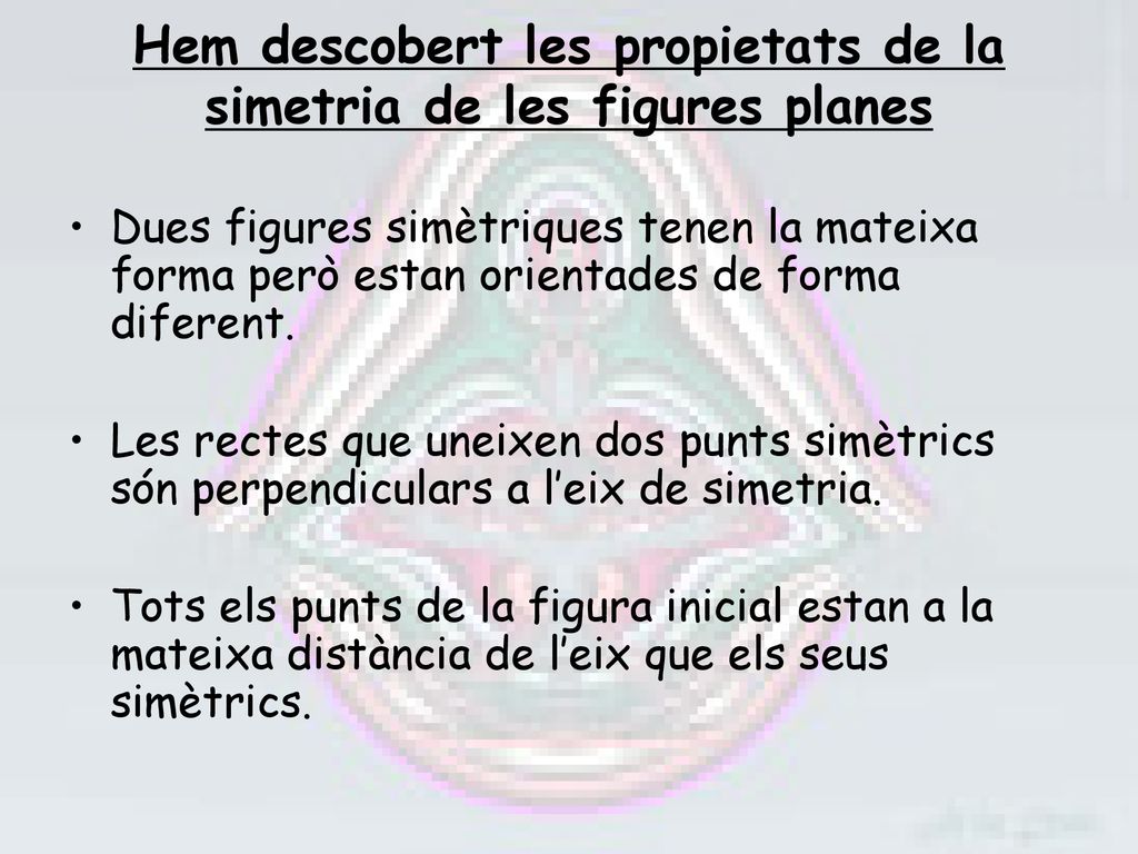Hem descobert les propietats de la simetria de les figures planes