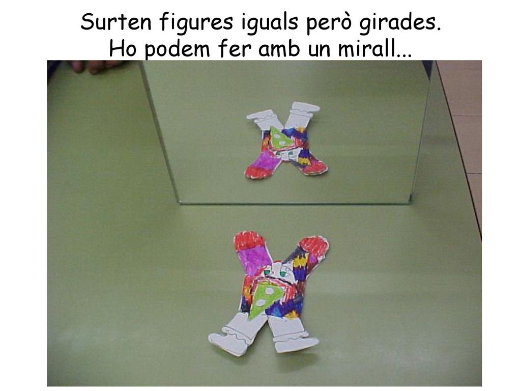 Surten figures iguals però girades. Ho podem fer amb un mirall...