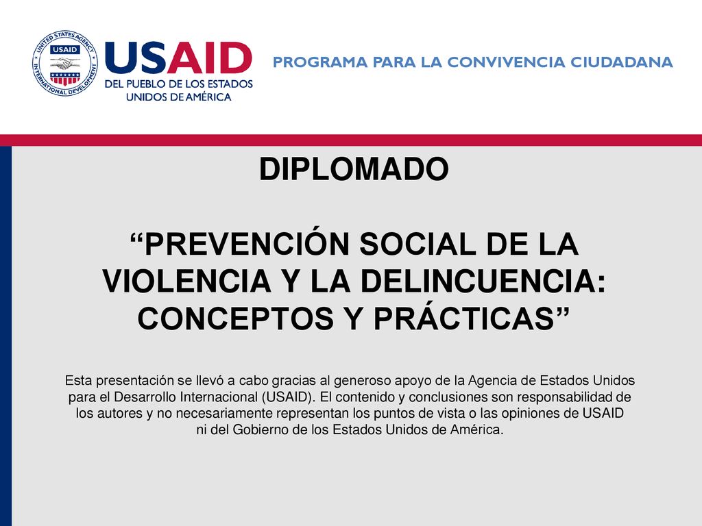 Diplomado Prevención social de la violencia y la delincuencia: conceptos y prácticas