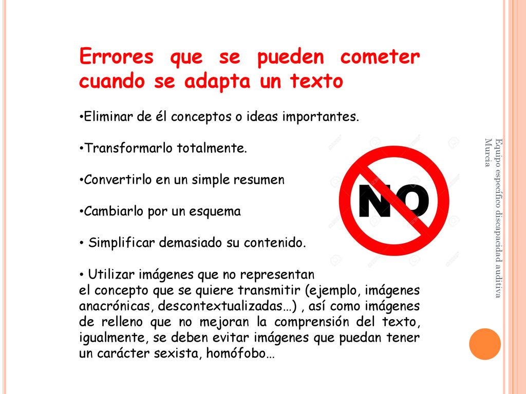 Errores que se pueden cometer cuando se adapta un texto