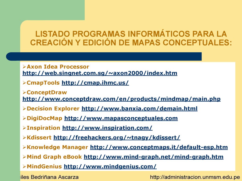 LISTADO PROGRAMAS INFORMÁTICOS PARA LA CREACIÓN Y EDICIÓN DE MAPAS CONCEPTUALES: