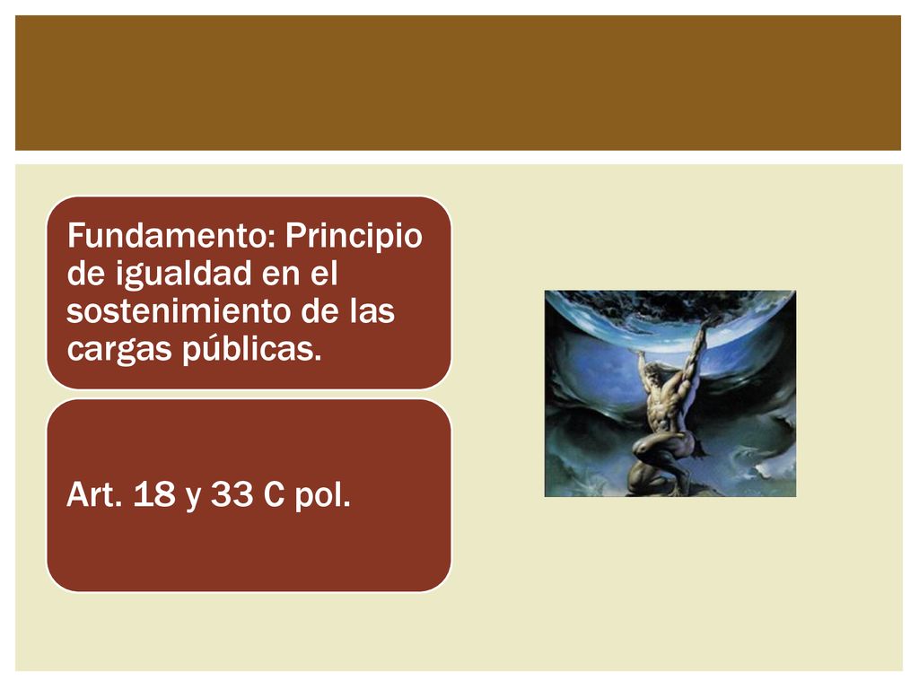 Fundamento: Principio de igualdad en el sostenimiento de las cargas públicas.