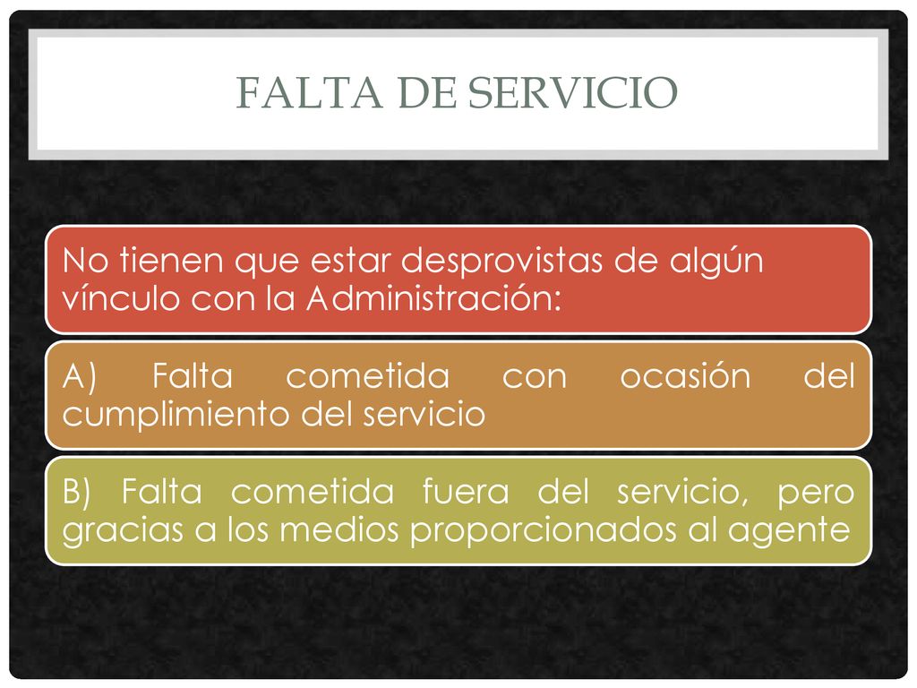 Falta de servicio No tienen que estar desprovistas de algún vínculo con la Administración: