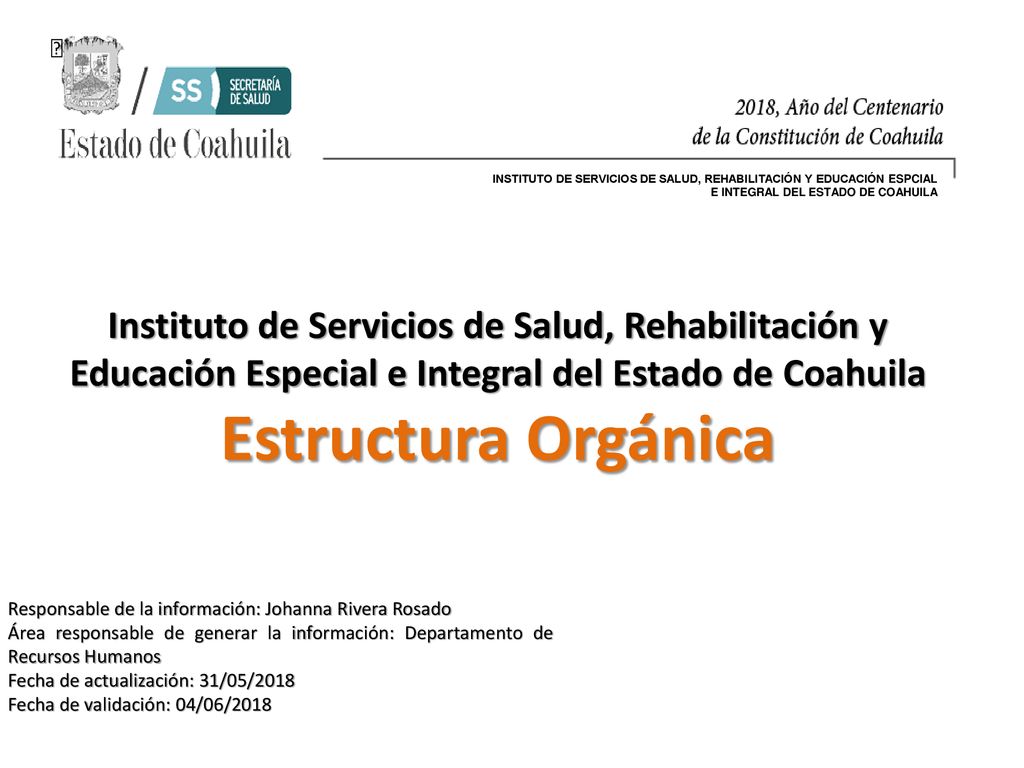 INSTITUTO DE SERVICIOS DE SALUD, REHABILITACIÓN Y EDUCACIÓN ESPCIAL E INTEGRAL DEL ESTADO DE COAHUILA