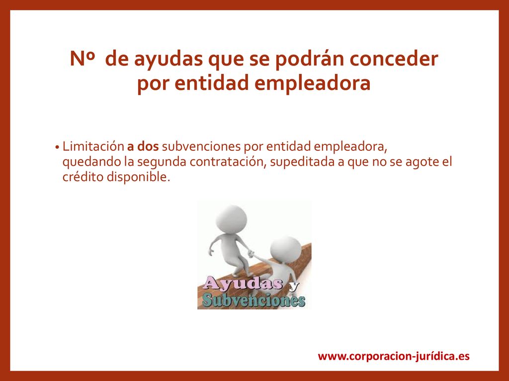 Nº de ayudas que se podrán conceder por entidad empleadora