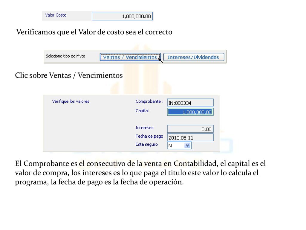 Verificamos que el Valor de costo sea el correcto
