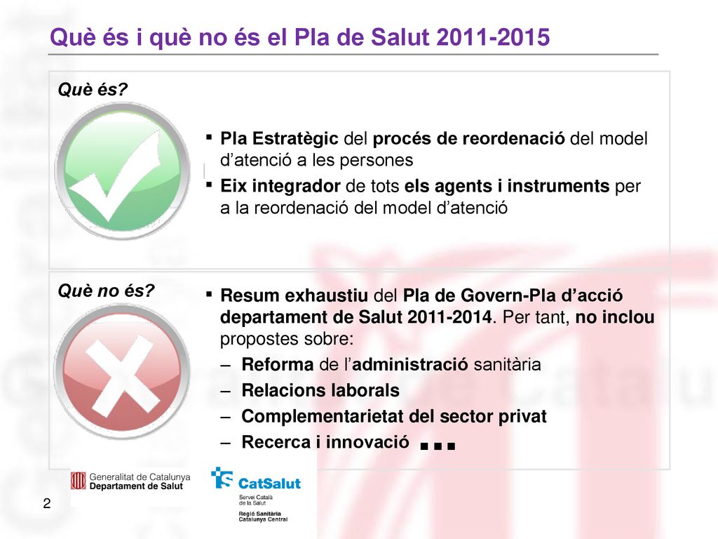 Què és i què no és el Pla de Salut
