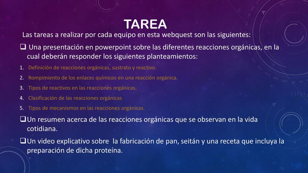 tarea Las tareas a realizar por cada equipo en esta webquest son las siguientes: