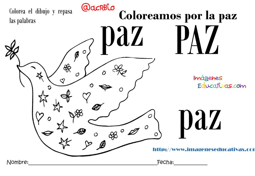 paz PAZ paz Coloreamos por la paz
