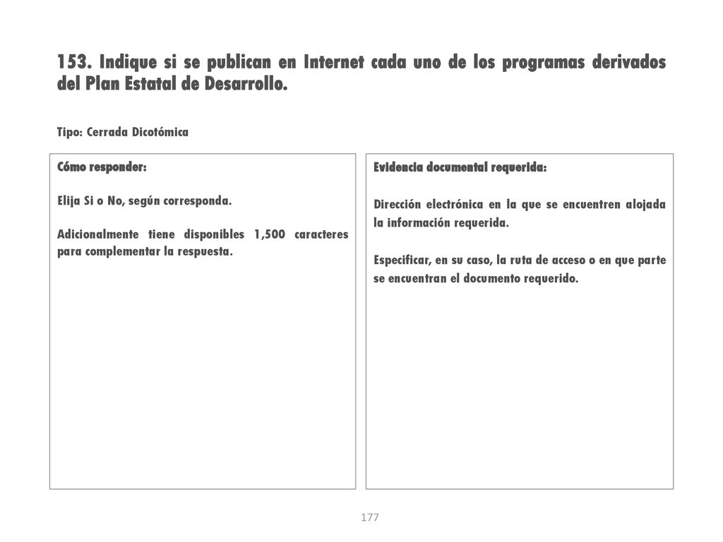 153. Indique si se publican en Internet cada uno de los programas derivados del Plan Estatal de Desarrollo.