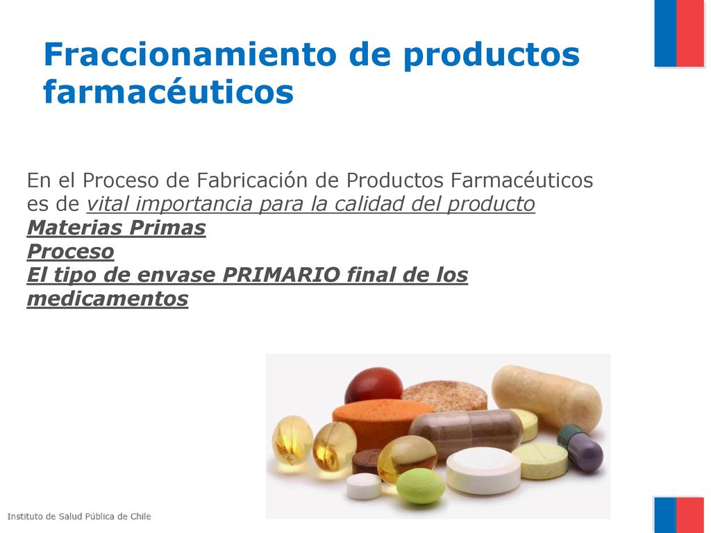 Fraccionamiento de productos farmacéuticos