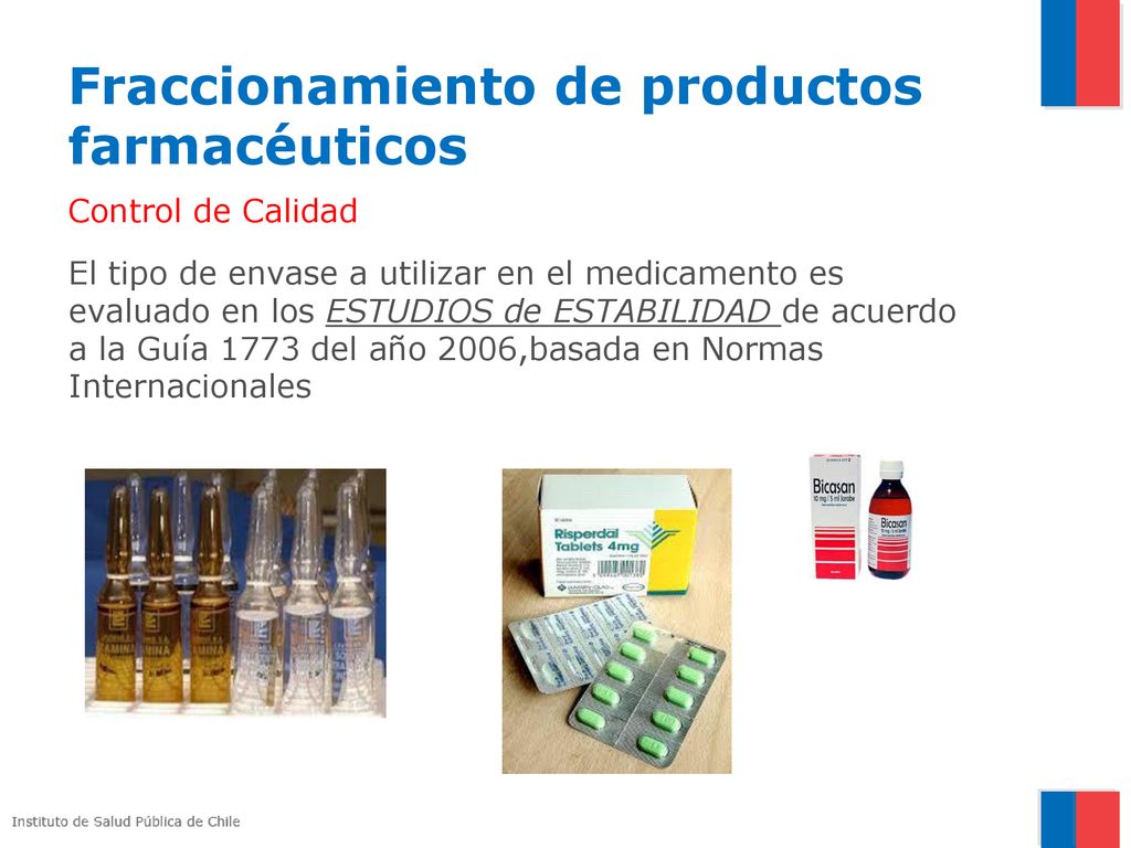 Fraccionamiento de productos farmacéuticos