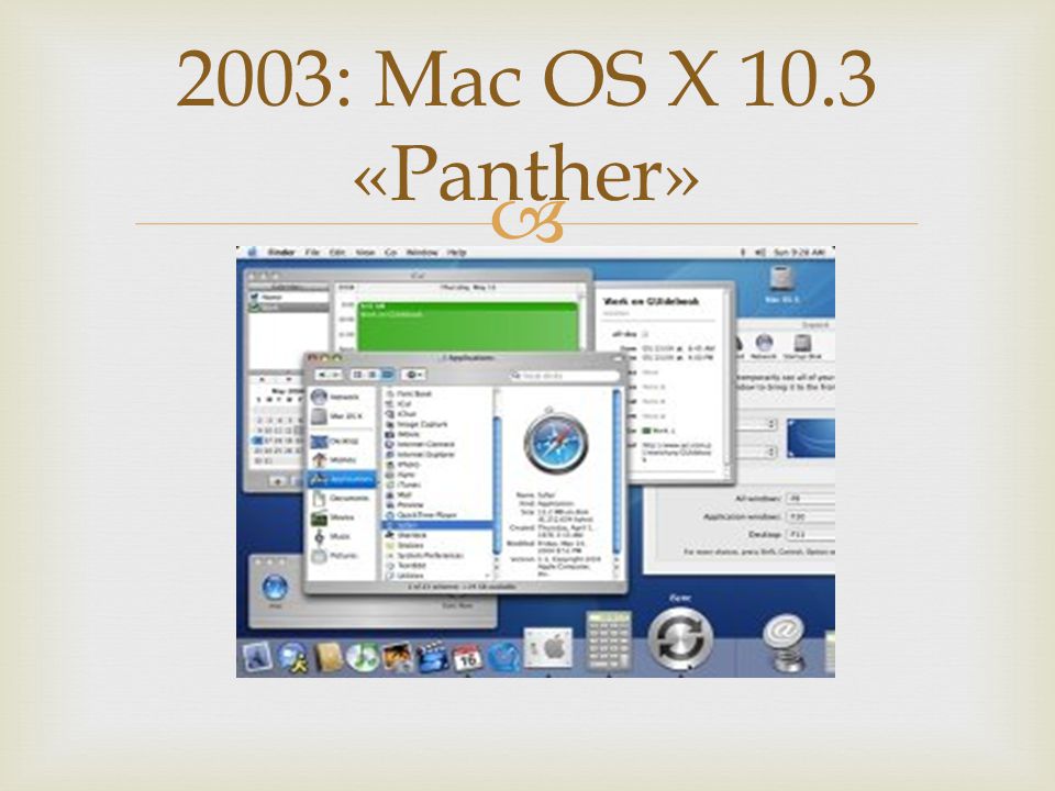 2003: Mac OS X 10.3 «Panther»
