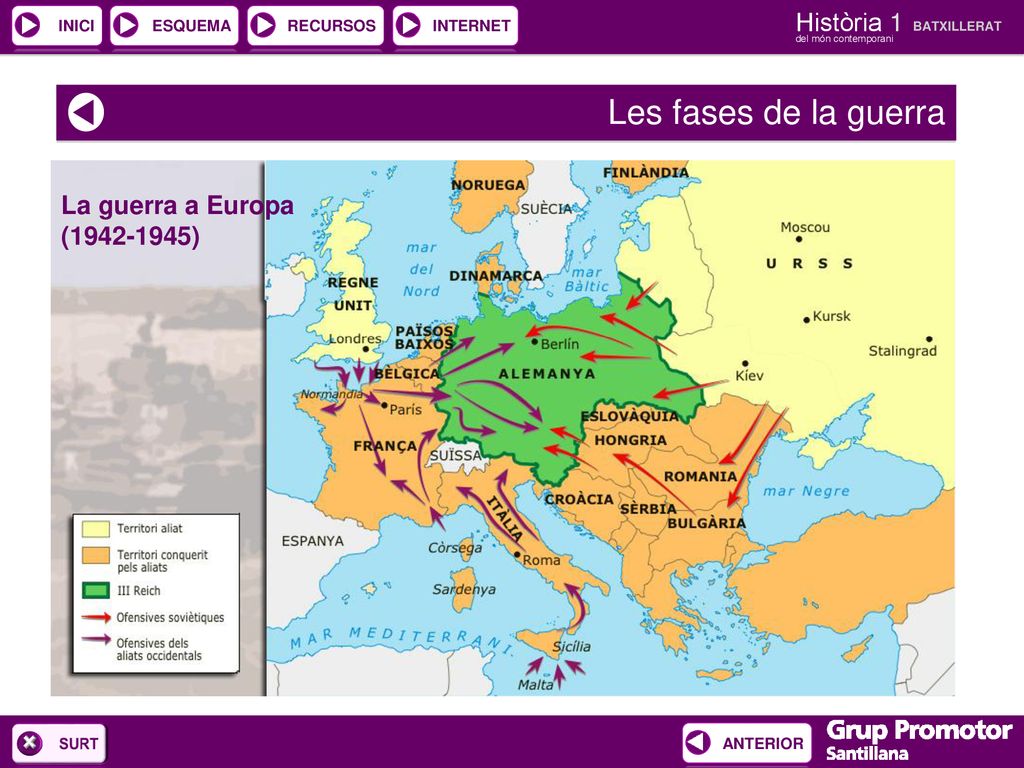 Les fases de la guerra La guerra a Europa ( )