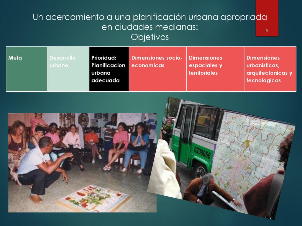 Un acercamiento a una planificación urbana apropriada en ciudades medianas: Objetivos