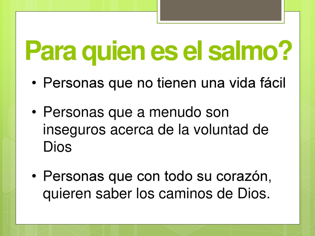Para quien es el salmo Personas que no tienen una vida fácil