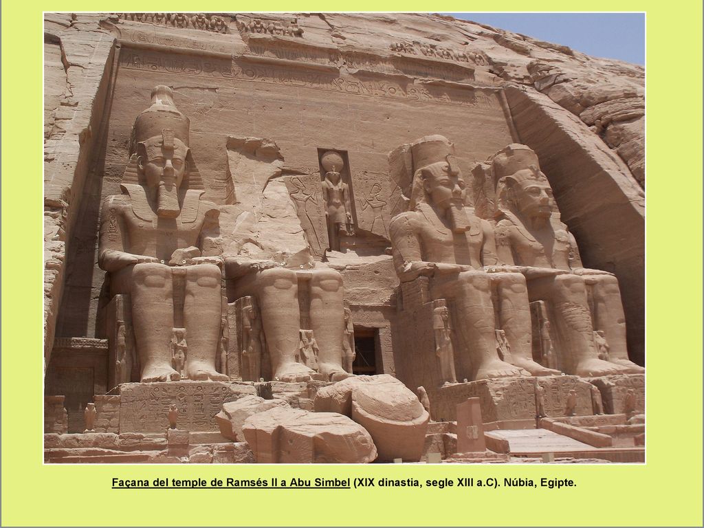Façana del temple de Ramsés II a Abu Simbel (XIX dinastia, segle XIII a.C). Núbia, Egipte.
