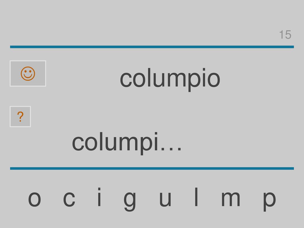 15  columpio columpi… o c i g u l m p