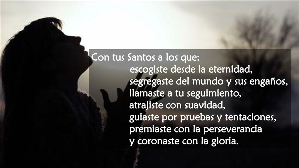 Con tus Santos a los que: escogiste desde la eternidad,