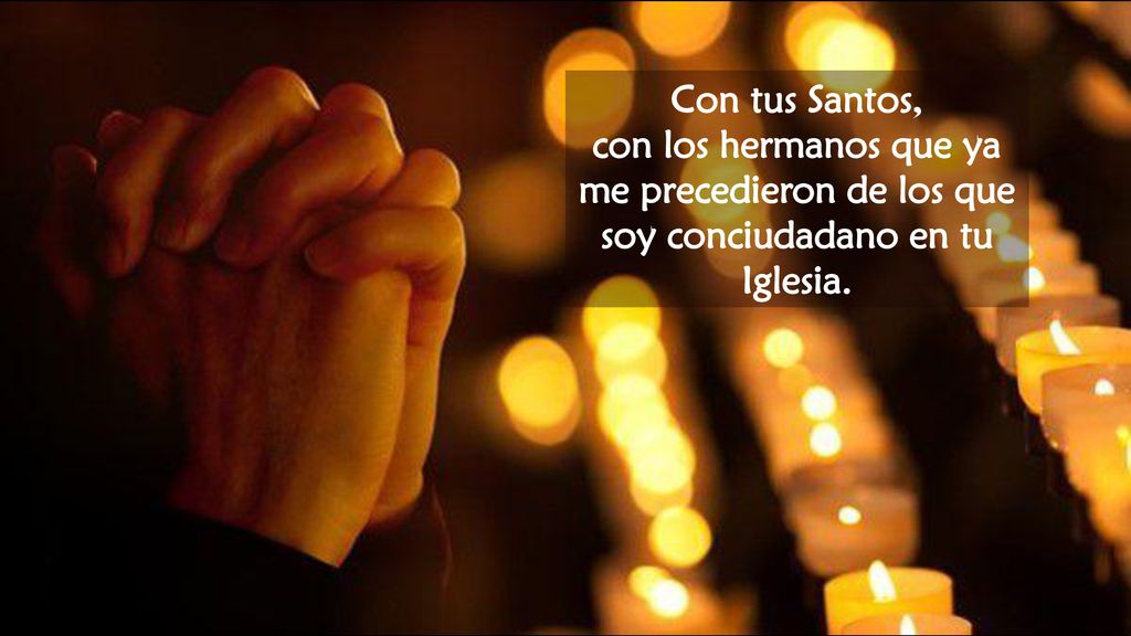 Con tus Santos, con los hermanos que ya me precedieron de los que soy conciudadano en tu Iglesia.