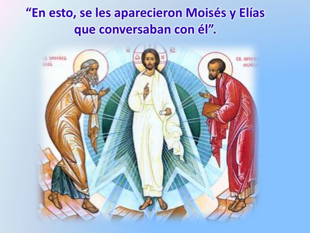 En esto, se les aparecieron Moisés y Elías que conversaban con él .