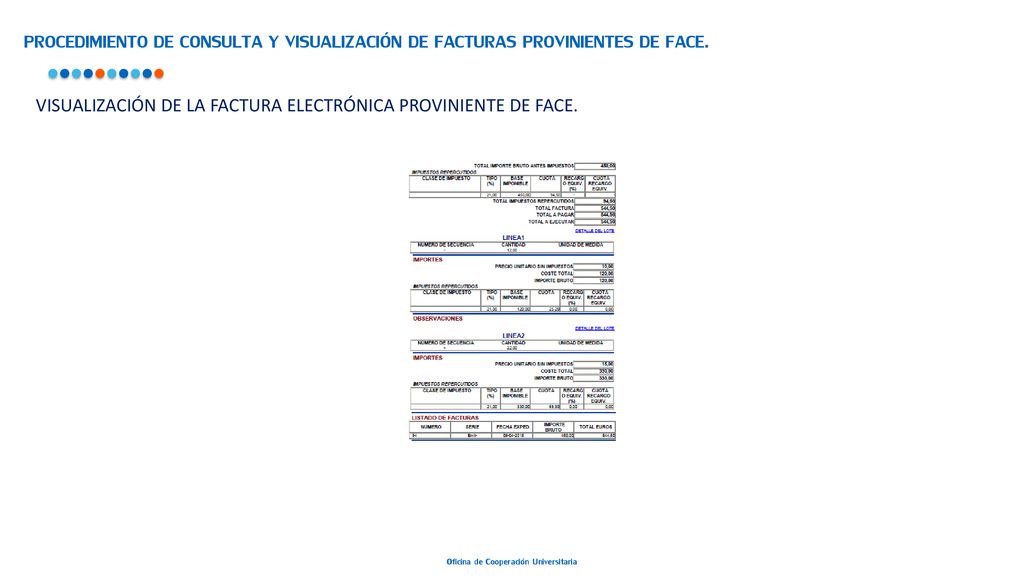 PROCEDIMIENTO DE CONSULTA Y VISUALIZACIÓN DE FACTURAS PROVINIENTES DE FACE.