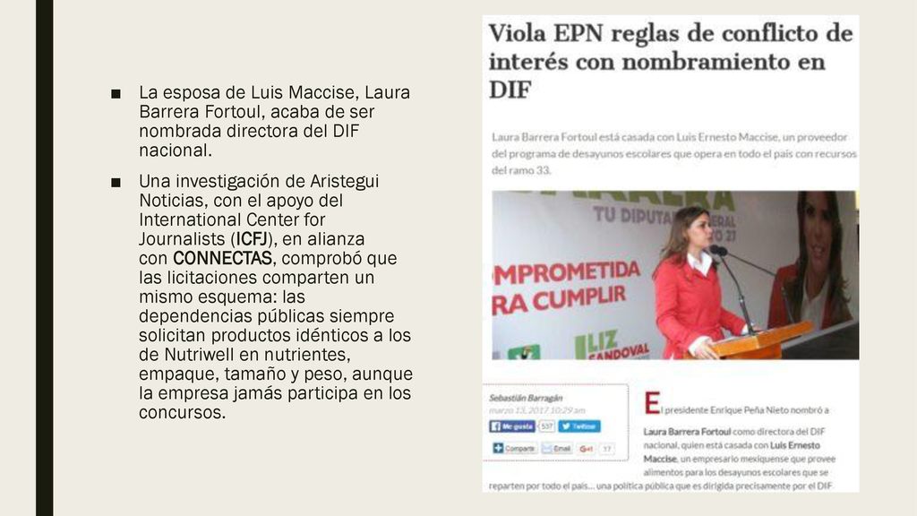 La esposa de Luis Maccise, Laura Barrera Fortoul, acaba de ser nombrada directora del DIF nacional.