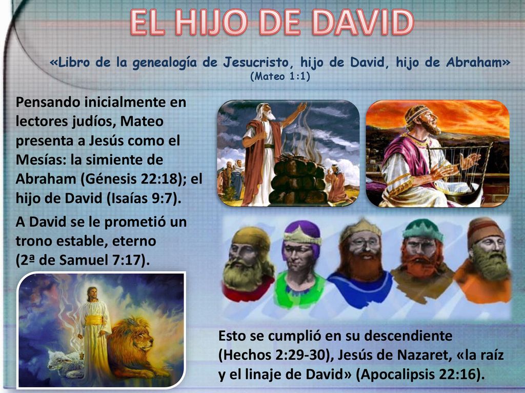 «Libro de la genealogía de Jesucristo, hijo de David, hijo de Abraham»