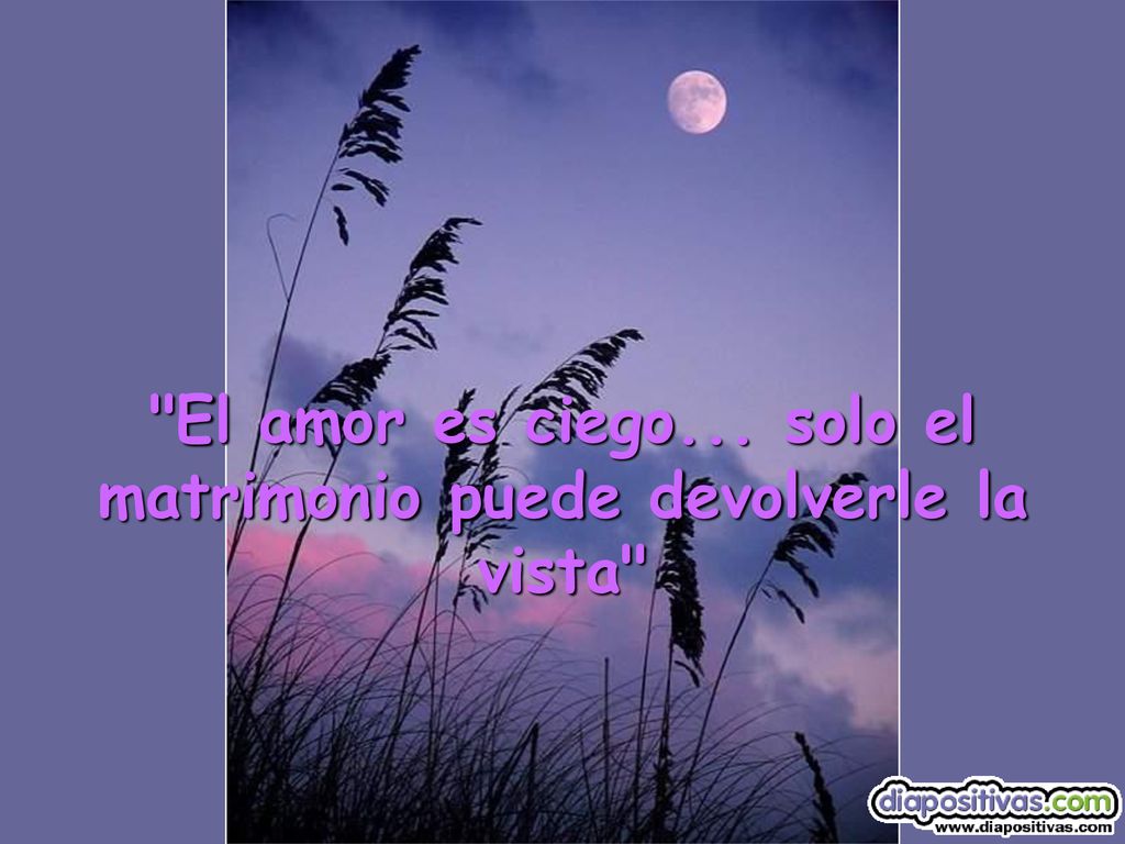 El amor es ciego... solo el matrimonio puede devolverle la vista
