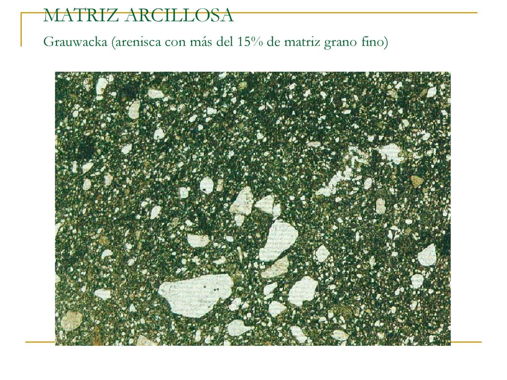 MATRIZ ARCILLOSA Grauwacka (arenisca con más del 15% de matriz grano fino)