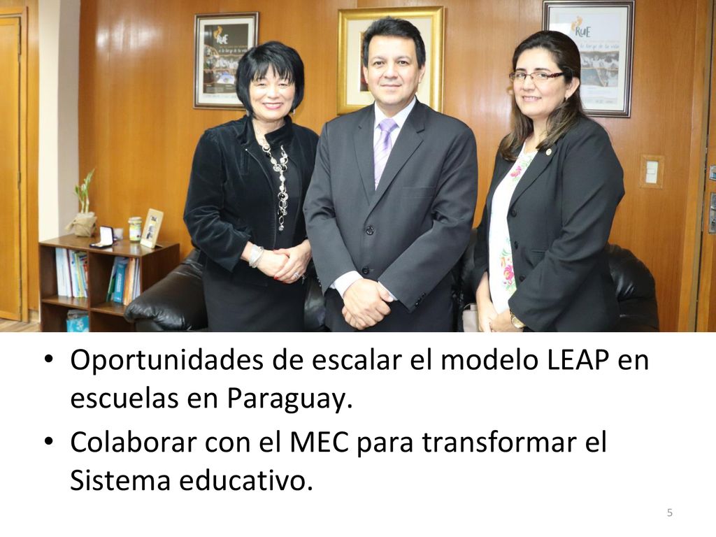 Oportunidades de escalar el modelo LEAP en escuelas en Paraguay.