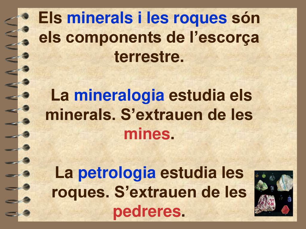 Els minerals i les roques són els components de l’escorça terrestre