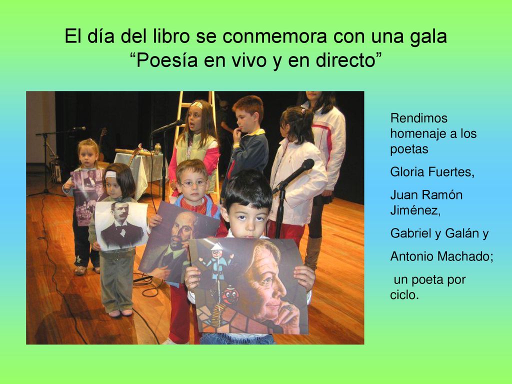 El día del libro se conmemora con una gala Poesía en vivo y en directo