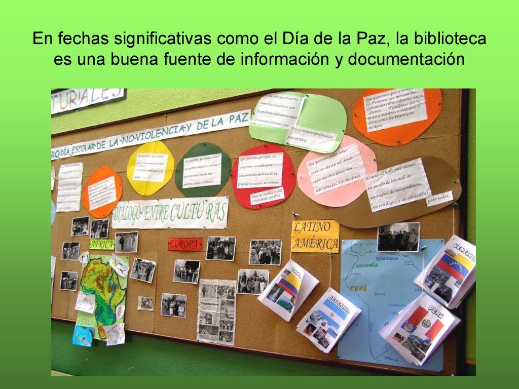 En fechas significativas como el Día de la Paz, la biblioteca es una buena fuente de información y documentación