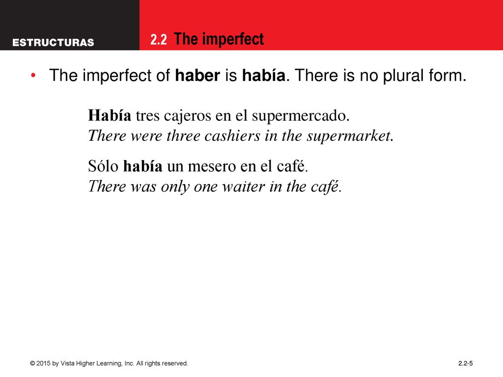 The imperfect of haber is había. There is no plural form.